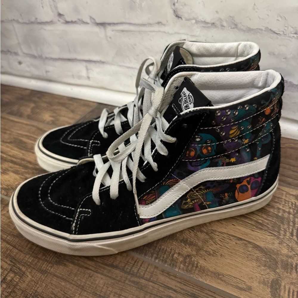 Vans Off The‎ Wall Men’s Size 10 Trippy Drip High top Shoe Skulls Mushroom